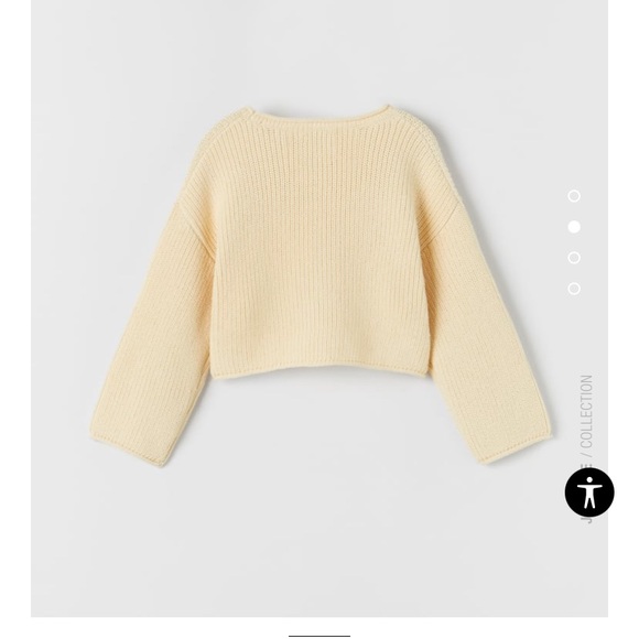 Zara yellow cropped sweater - Picture 2 of 4
